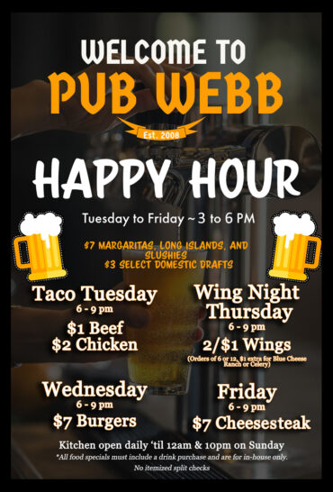 Pub Webb Specials